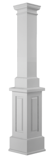 Square Non-Tapered with Pedestal Base Smooth Columns